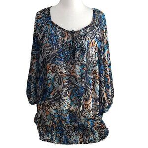 Alfani Fairy Grunge Black Floral Jeweled Blouse - Whimsigoth